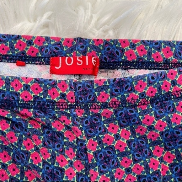 Josie Natori Pajama Pants Blue Pink Geometric - Picture 4 of 9
